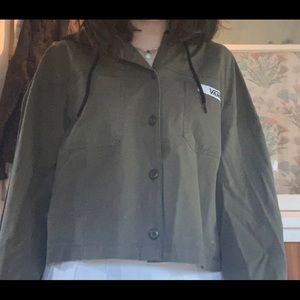 Army green vans jacket with hood
